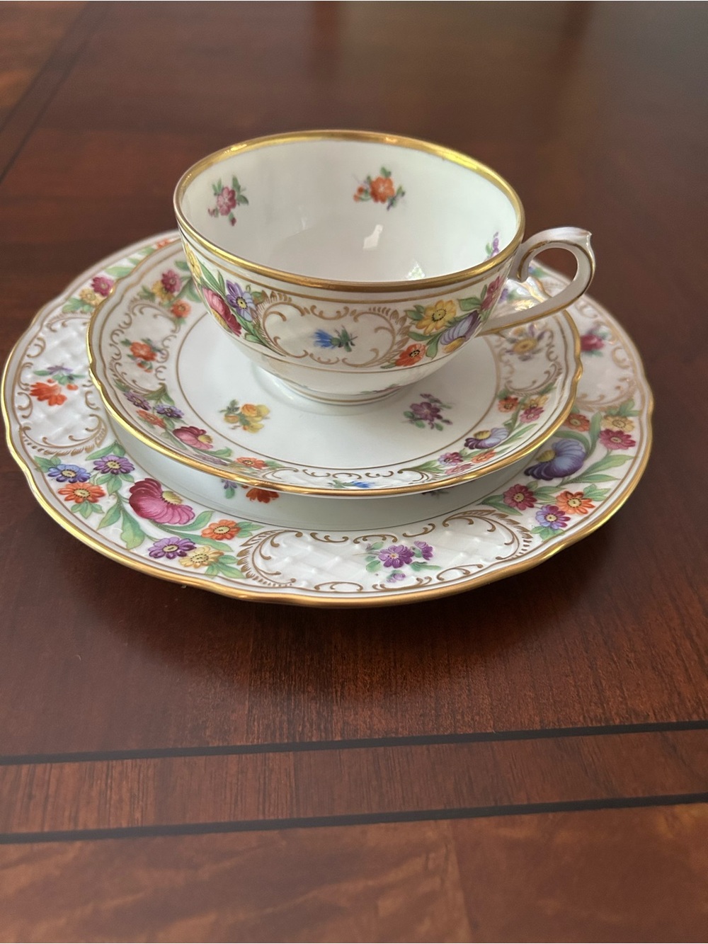 Schumann Bavaria Dresden Empress Flowers Trio Set